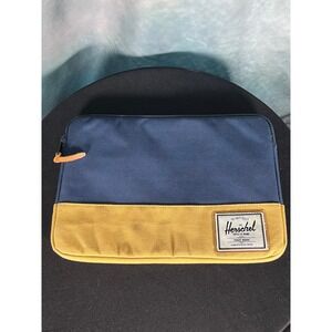 Herschel Supply Co Anchor Laptop Sleeve Navy Blue Mustard Yellow Canvas Case